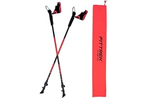 FitTrek Nordic Walking Poles - Lightweight Aluminum 7075 Walking Sticks or Hiking Sticks - Hiking Poles with Quick Lock Syste
