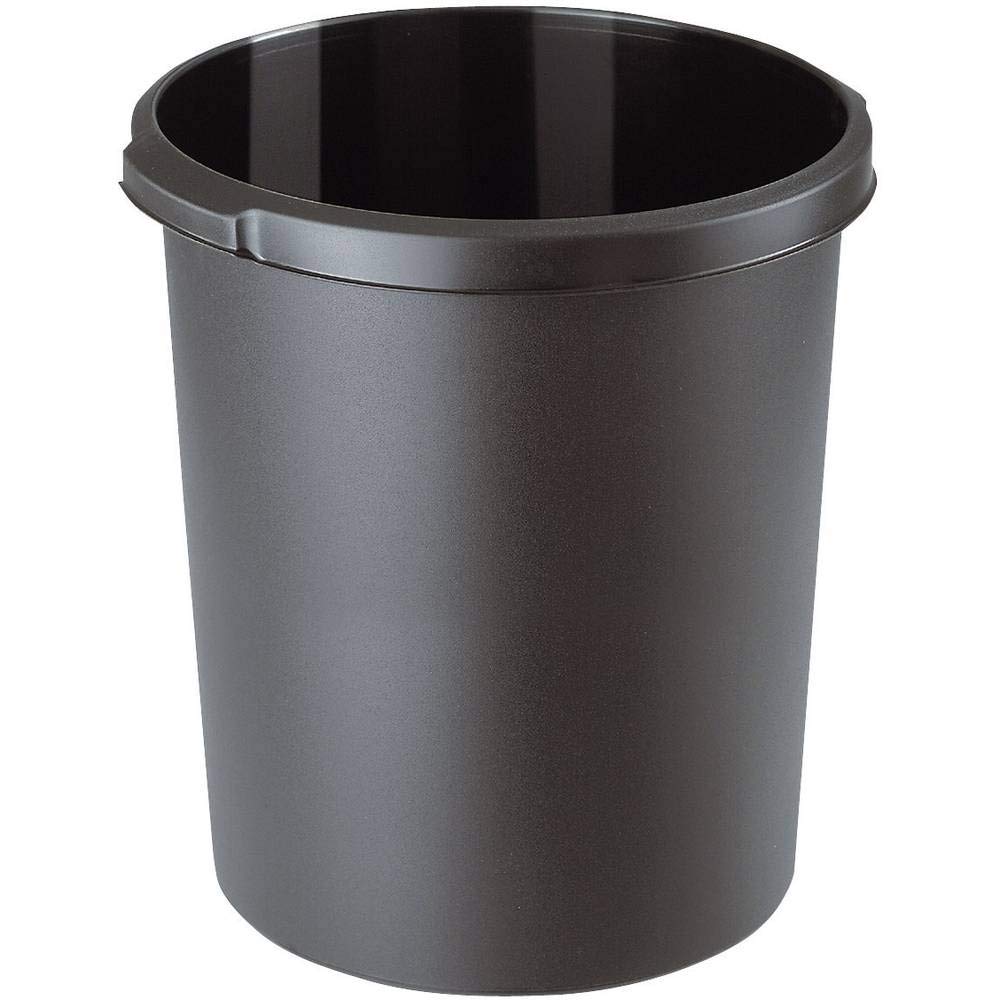 HAN 1834-13, Classic waste bin. Stylish, elegant and practical, extra stable with practical handles, 30 litres, black