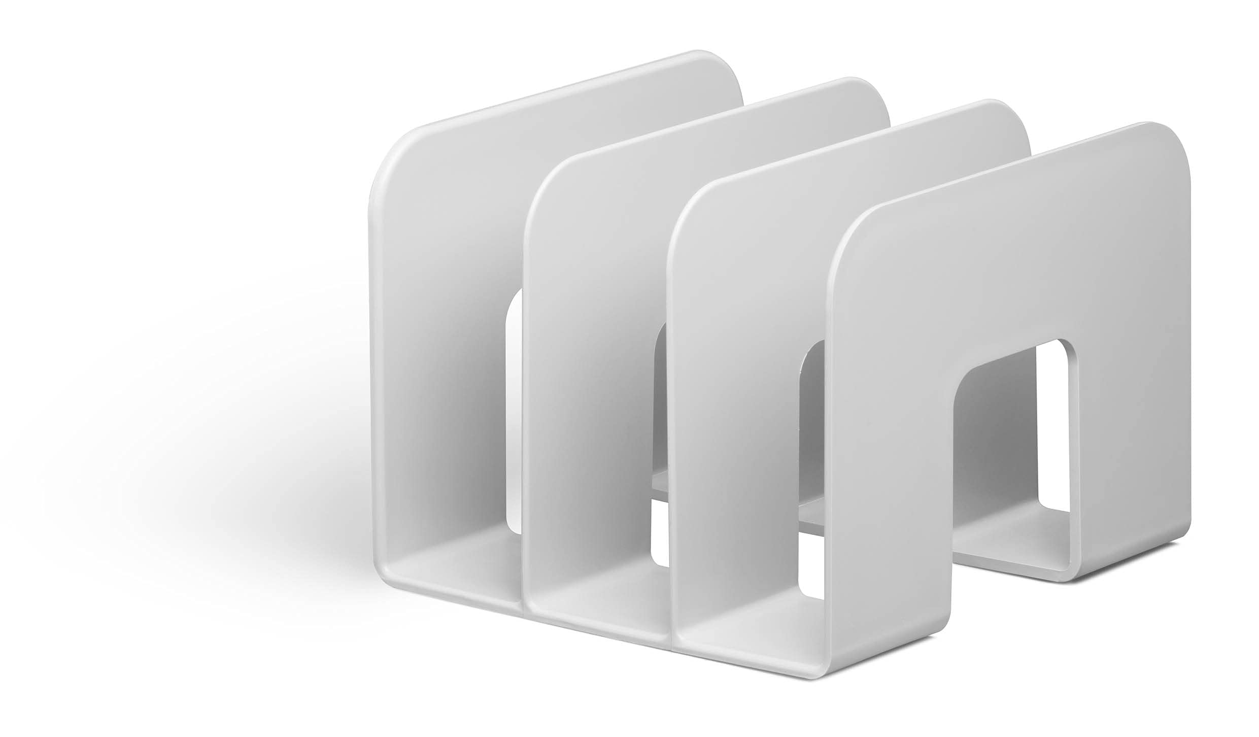 Durable Eco-Friendly Magazine File Sorter - Recycled Plastic & Blue Angel Certified - Paperwork File Organiser & Catalogue Holder - Grey - Pack of 6