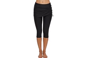 LEOPARTS Swimming Water Pants Skirted Swim Shorts Cropped Capri Surf Leggings Wetsuit Pants UV Boardshorts for Women