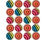 Striped Bouncing Balls - Pack Of 24 – Assorted Neon Colored Stripe Designs High Bouncing Balls – For Kids Great Party Favors, Bag Stuffers, Fun, Toy, Gift, Prize - By Kidsco