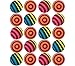 Striped Bouncing Balls - Pack Of 24 – Assorted Neon Colored Stripe Designs High Bouncing Balls – For Kids Great Party Favors, Bag Stuffers, Fun, Toy, Gift, Prize - By Kidsco