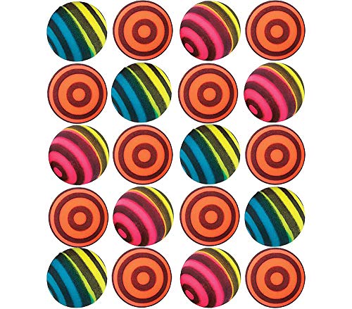 Kidsco Striped Bouncing Balls - Pack of 24 – Assorted Neon Colored Stripe Designs High Bouncing Balls – for Kids Great Party Favors, Bag Stuffers, Fun, Toy, Gift, Prize