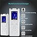 Digital Voice Activated Recorder, WEEFUN 8GB Rechargeable Sound Audio Dictaphone, Double Microphone with A-B Repeat, Memory Expansion, Built in Noise Reduction Function Recording Device ( White )