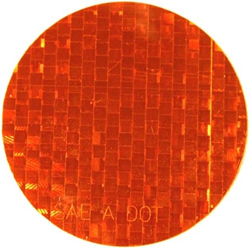 INCOM Manufacturing Reflex Reflective Stick-On Reflectors, DOT SAE High Visibility, Easy to Install, Amber, Circle, 3 inch diameter, 50 per roll, RR350AM