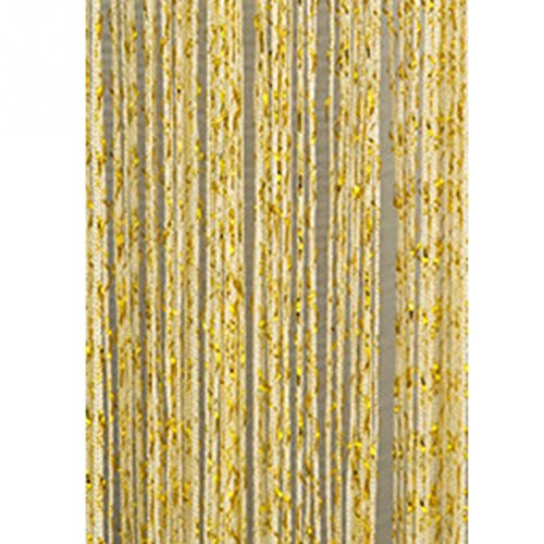 Curtain Valance - 200x100 Cm Modern Cute Flash Line Shiny Tassel String Door Curtain Window Room Divider Valance Home - Cream Curtains Green Long Crochet Silver Bathroom Mint Multicolor Gra