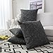 Kevin Textile Pillow Case Faux Linen Toss Soft Throw Cushion Covers for Couch, Invisible Zipper, 18x18 inches(Set of 2, Black)