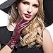 MATSU Casual Women Winter Warm Lambskin Touchscreen Texting Leather Gloves M9229 (Cashmere or Long Fleece)