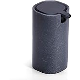 LINE+ARC Modern Easy-to-Press Soap Dispenser (Slate). Cute Bathroom Gray Marble Kitchen Sink Ergonomic Liquid Lotion Shampoo Conditioner