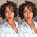 Short Human Hair Wigs for Black Women Curly Wavy Lace Front Wig Brazilian Full Lace Wigs with Baby Hair Natural Color (8 inch, 130% density lace front wig)