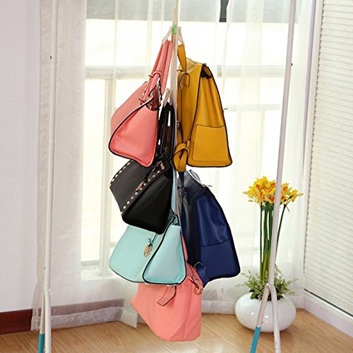 4+2 hanging purse organizer for closet Hanging Closet Organizer Purse Storage with Swivel Hanger ,Purses, Handbags, Satchels, Crossovers, Backpacks (Rack )