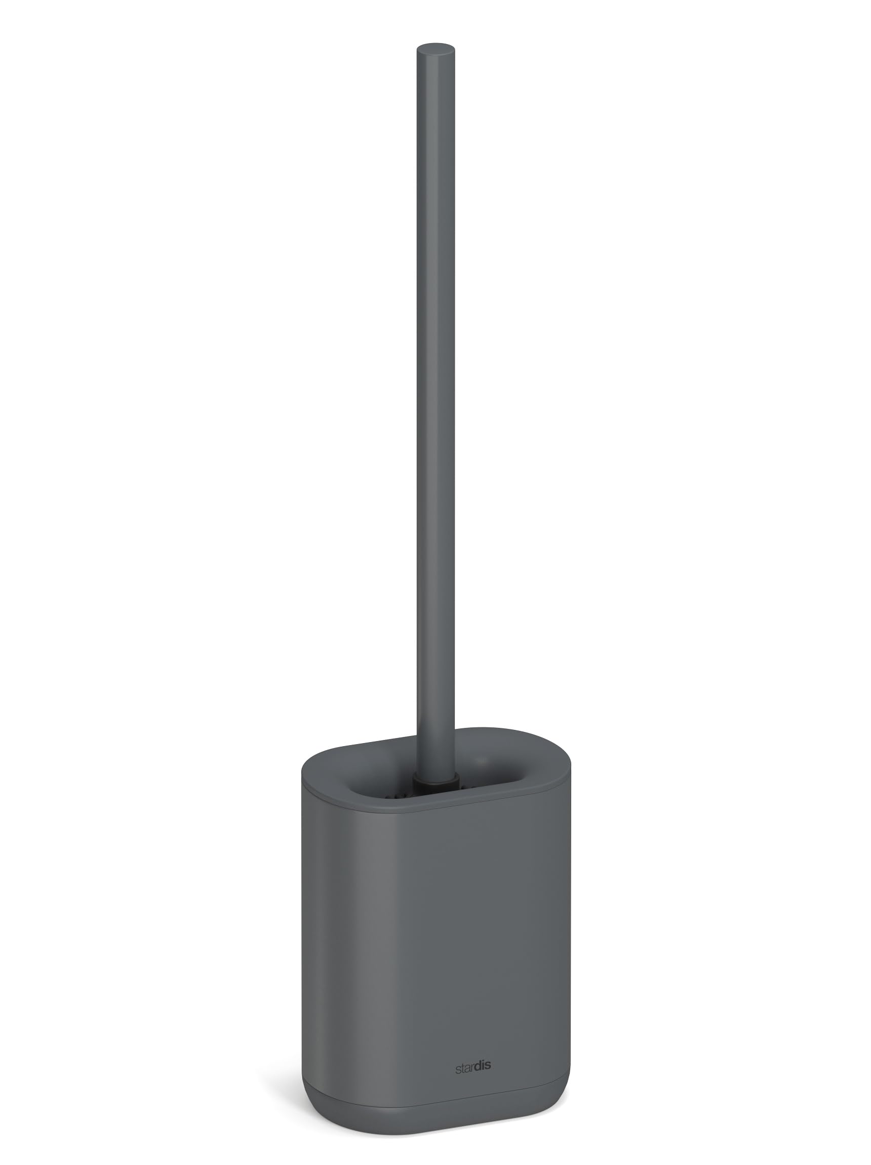 stardis Pure Compact and Antibacterial Matte Silicone Toilet Brush Grey