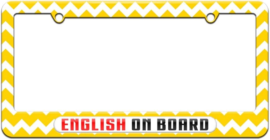 Amazon Co Jp 英語でボード ライセンスプレートタグフレーム 黄シェブロンのデザイン Car Bike Products
