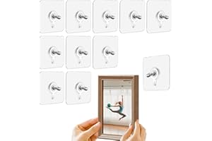 2026 Upgraded Drill Free Adhesive Hooks, Picture Hangers Without Nails for Hanging Adhesive Wall Mount Screw Hooks, Hang On W