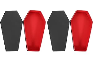 iplusmile 2pcs Black Coffin Shaped Treat Boxes with Lid, Decorative Halloween Candy and Party Favor Containers
