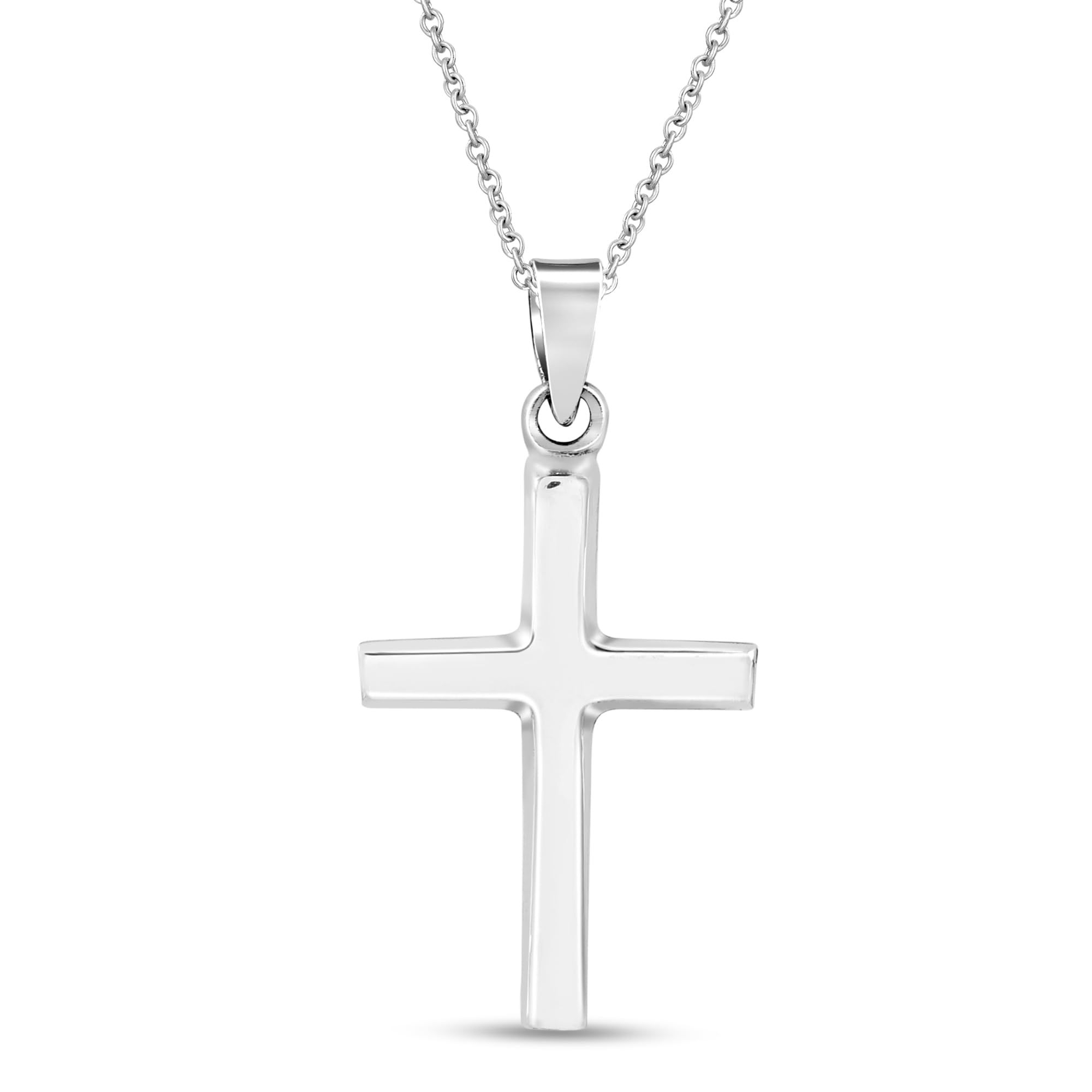 AeraVida Classic and Timeless Vintage .925 Sterling Silver Cross Dangle Necklace