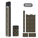 Togolo Vinyl Skin Wrap Sticker Decal Covers 3D Patterns Compatible with JUUL - 2 Pack (1# Brown)