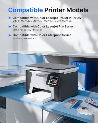 415X MFP M479fdw 415A Toner with Chip Compatible for HP 415X 415A Toner for HP Color LaserJet Pro MFP M479fdw M479dw M479dn M479fnw M479fdn M454dw M454dn M480f M455dw n W203 0X W2030A W2031X (4-Pack)