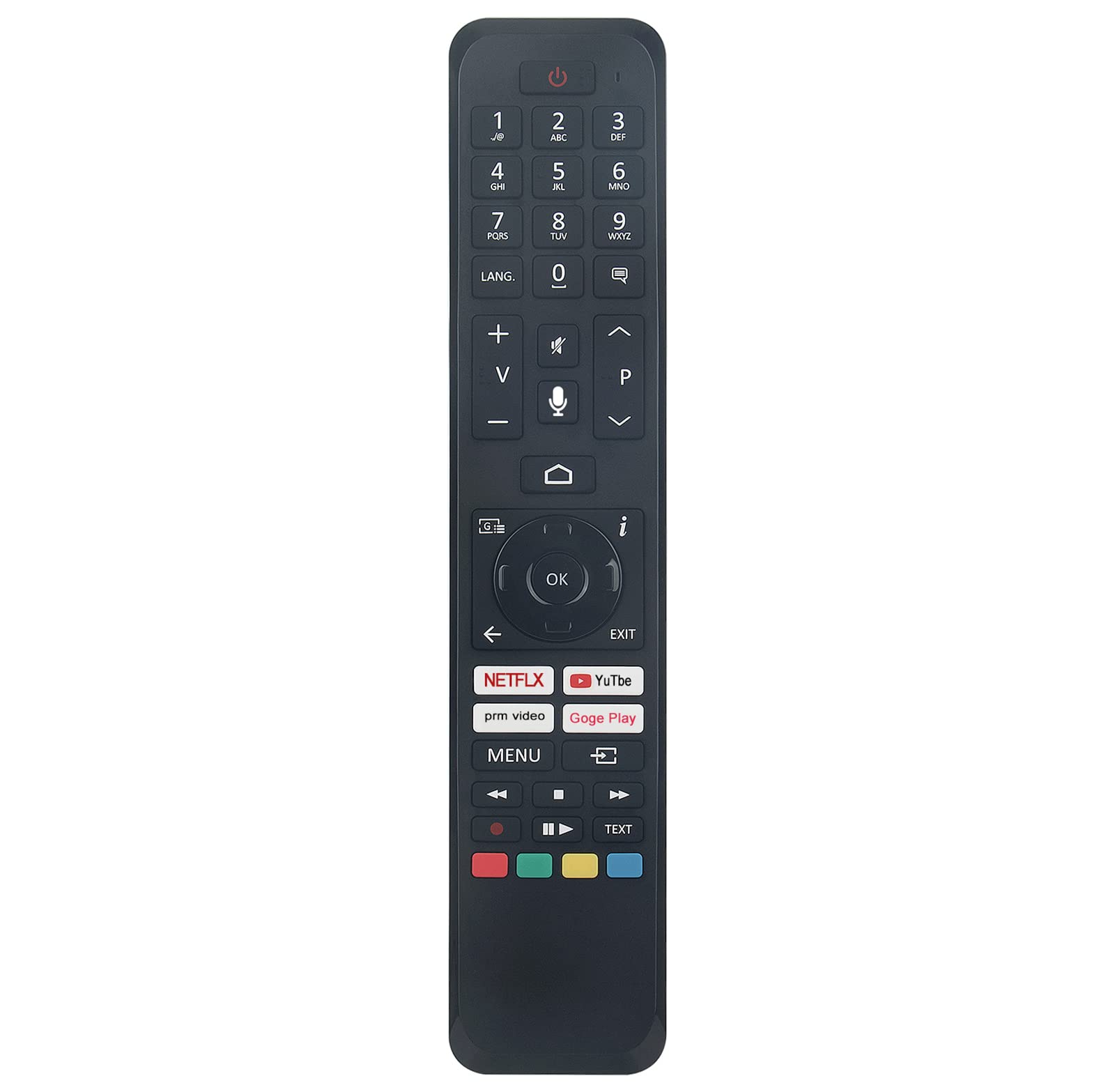 Replacement Voice Remote RC45160 Fit for TELEFUNKEN Panasonic JVC TOSHIBA TV D40F550X2CW LS480 30115444 32WA3B63DA 42LA2063DAX 43LA3B63DA 49UA3A63DB 49UA3A63DG CT-8562 CT-8555 23794690 30108047