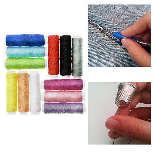 image for BIGTEDDY - 72pc Beginner Embroidery Sewing Kit Tools Travel Emergency 