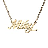 Miley Name Tag Necklaces for Her His Friends