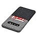 Dockem Luxe N1 Card Case for Samsung Galaxy S10 Plus: Ultra Slim 1 Slot Wallet Case, Synthetic Leather with UltraGrip Twill Canvas Styling: S10+ [Black & Grey]