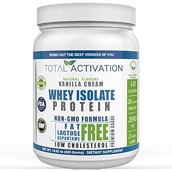 Lactose Free Protein Powder for Women & Men Whey Isolate Low Carb Low Calorie with Stevia Monk Fruit Sunflower Lecithin Compare with Men Protien Shake Powders Delicious Vanilla 14.82 oz