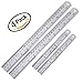 4 Pieces Stainless Steel Ruler Viaky Metal Ruler with Conversion Table, 12 Inch(30cm) x 2 + 6 Inch(15cm) x 2 ,Perfect Straight Edge For Easy Measurements (HEAVY DUTY 100% STAINLESS STEEL)