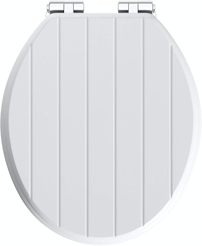 The Bath Co. Traditional White Engineered Wood Tongue and Groove Toilet