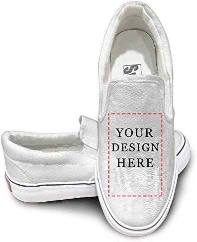 Unisex Add Image or Text Personalized Printed Canvas Shoes Custom Fashion Casual Sneaker,White/Black