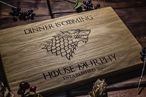 Personalized Cutting Board Dinner is coming Game of thrones House Stark Direwolf Engraved Custom Family chopping Wedding Gift Anniversary Housewarming Birthday game02