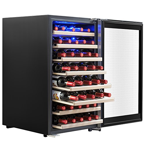 UPC 810764028031, AKDY 52 Bottles Built-in Compressor Single Zone Adjustable Touch Control Panel Freestanding Wine Cooler Refrigerator