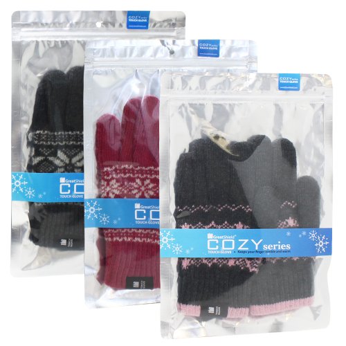 GreatShield COZY Series Spring Fall Winter Gloves that Works with Touch Screen Devices - iPhones, Android Phones, Smartphones, Tablets for Men & Women - 5 Finger Functionality (Small/Medium)
