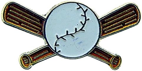 EagleEmblems P00532 Pin-Baseball,Bats Crossed (1'')
