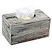 MyGift Decorative Rustic Torched Wood Tissue Box Holder, Bathroom Rectangle Tissue Box Cover