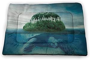 carmaxs Pet Food Mat Sea Animal Decor Bite-Resistant Digital Made Psychedelic Shark Figure with Droplets Scary Atlantic Beast Blue Grey