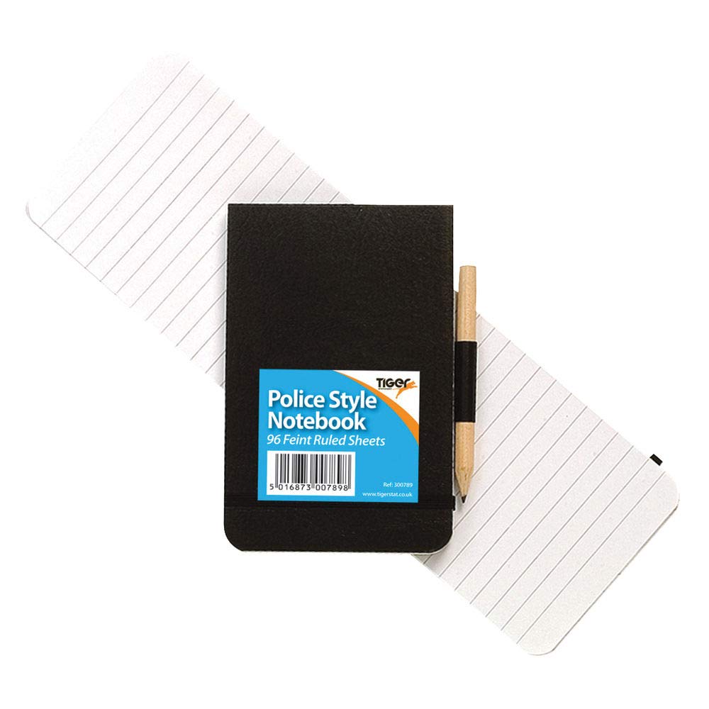 Police Style Notebook Including Pencil, Pack of 12