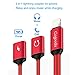 Gogooda Headphone Adapter 2 in 1 Lightning Adapter Splitter Lightning Headphone Jack Adapter Compatible for iPhone X/ iPhone 8/ 8 Plus/ iPhone 7 /7 Plus(Red)
