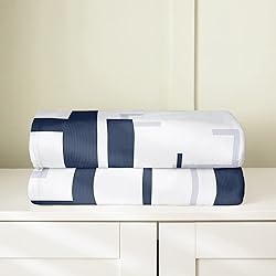 Feelyou Modern Geometric Plush Blanket Navy Blue