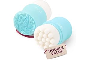 SILKLE Silicone Face Scrubber - Versatile Skincare Essential for Gentle Facial Cleansing, Exfoliation and Scrub - Exfoliating Face Wash and Cleanser Brush for Your Skin - 2 Pack - Blue