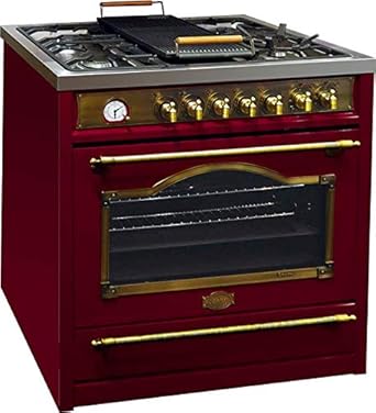 Kaiser Empire HGE 93555 RotEm/Retro Gas Elektro Standherd 90cm/ Range Cooker/ 115L / Herd mit Gas Kochfeld/ 4,5 Kw WOK/Elektr