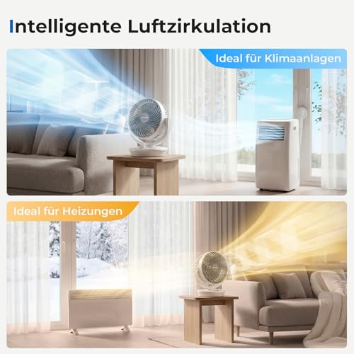 Aeroll Fan Quiet, Table Fan, 3D Turbo Air Circulator with 3 Speed Levels, 130° Vertical & 100° Horizontal Oscillation, Quiet Table Fan for Living Room and Desks