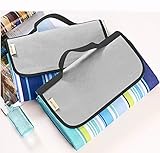 WETONG Extra Large Outdoor Waterproof Foldable Picnic Blanket Tote for Family Concerts, Hiking,Beach,Party,Camping on Grass Sandproof Water-Resistant Handy Picnic Mat Tote 80″ X 58″