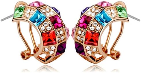 Most Beloved Multi-Shaped Hoop Earrings with Coloful Crystals