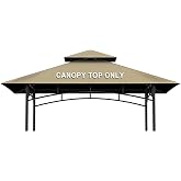 Iheqard Grill Gazebo Replacement Canopy Top Cover Only, 5x8 ft, Khaki | Fits L-GG001PST-F, Double-Tier Roof Shelter Cover, Waterproof, UV Protection, for Outdoor BBQ, Patio, Frame Not Included