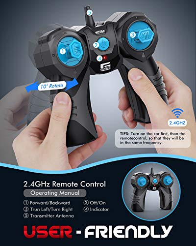 Remote Control Car for Boys, TECBOSS 1/18 Scale RC Stunt Car Toys, 2.4GHZ High Speed RC Crawlers with Rechargeable Battery, Boy Toys Age 3,4,5,6,7,8
