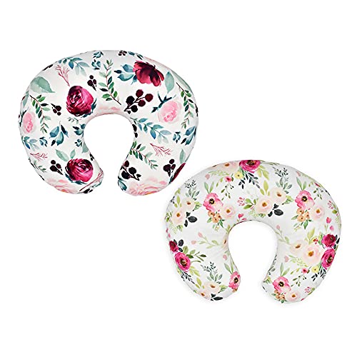 Nursing Pillow Covers for Baby Girl, 2 Pack Nursing Pillow Slipcovers for Breastfeeding Moms, Soft and Stretchy Safely…
