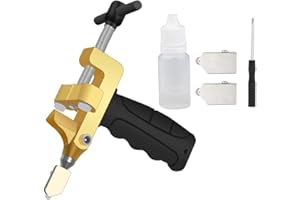 2 in 1 Manual Glass Tile Cutter Hand Tools Set with 2 Tungsten Steel Blades for Home DIY Cutting Breaking Glass, Mirror, Cera