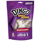 Dingo MFR BackOrder 012517 Bone Small White 6PACK Value Bag (9 oz)