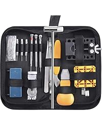 Paxcoo - Kit de herramientas profesionales para reparación de relojes, 168 piezas, abrelatas, herramienta de resorte, correa de reloj, herramienta para quitar la parte trasera con funda de transporte